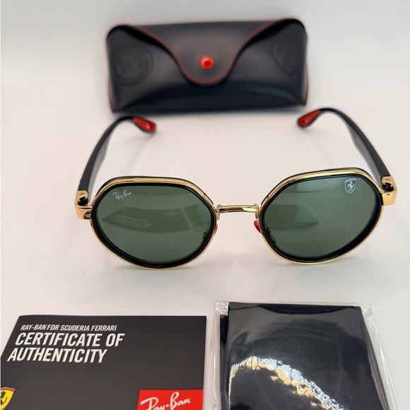 Ray-Ban Ferrari Black and Gold Sunglasses unisex - Picture 2 of 3